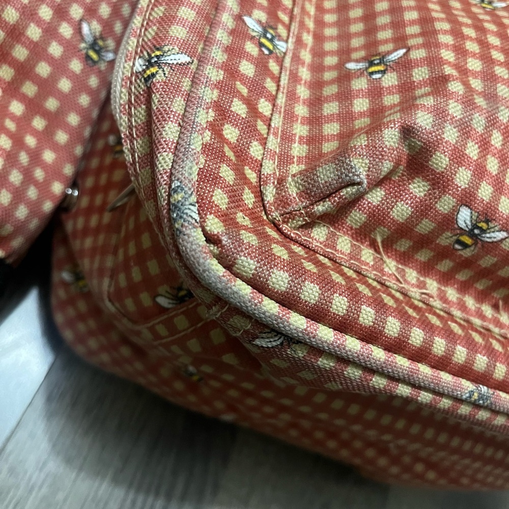 Pink Gingham Backpack With Floral Pattern - image 6